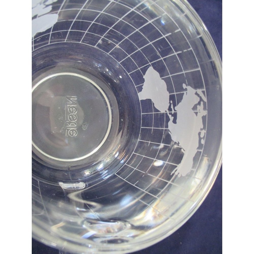 Vintage 1970's Nescafe Nestle Taste the World Etched Globe Mugs A Set of Two GUC - Picture 11 of 12